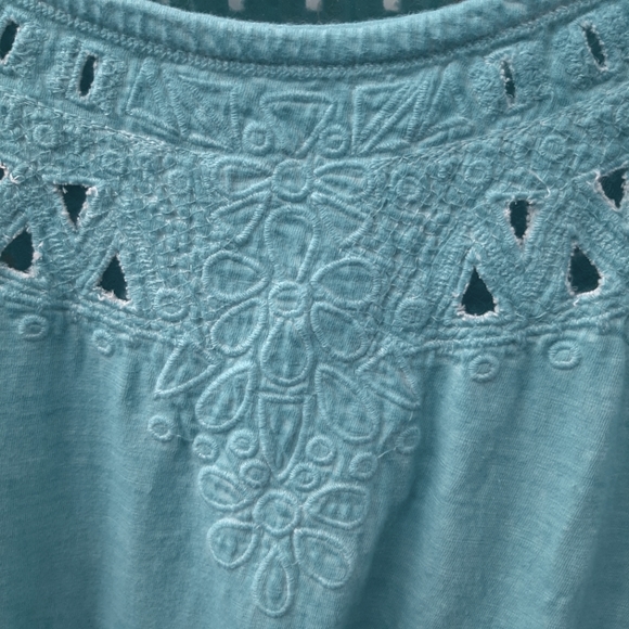 Soft Surroundings turquoise knit top medium - Picture 7 of 9